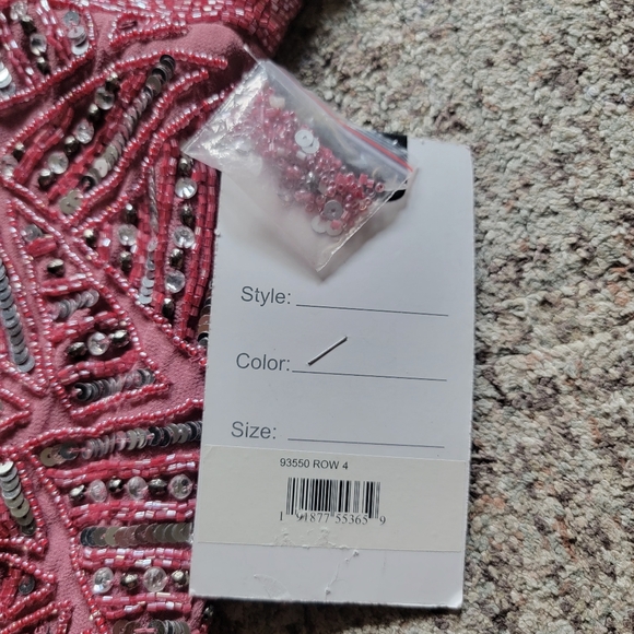 NWT Mac Duggal 93550 Pink Sleeveless Geometric Sequin Beaded Midi Dress Size‎ 4 - Picture 12 of 16